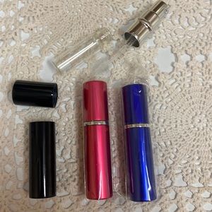 COPY - Three empty perfume atomizers for purse or travel
